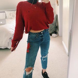 PacSun Rose Embroidered Jeans